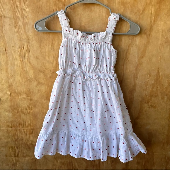 Janie and Jack White Clip Dot Sundress Tank cotton Ruffle Dress - Picture 11 of 11